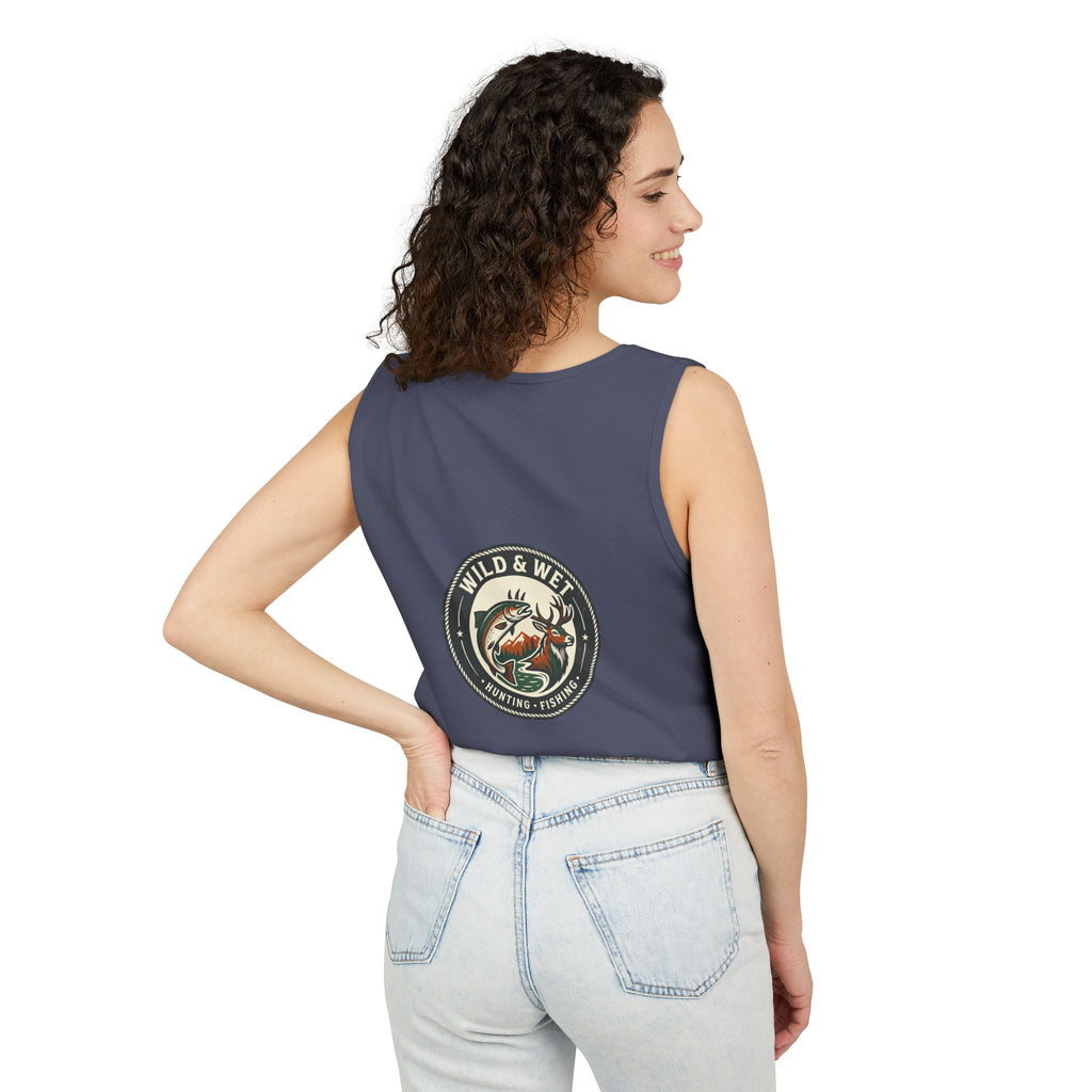 Wild & Wet Fishing Tank Top — Vintage Fish Crest Sleeveless Tee
