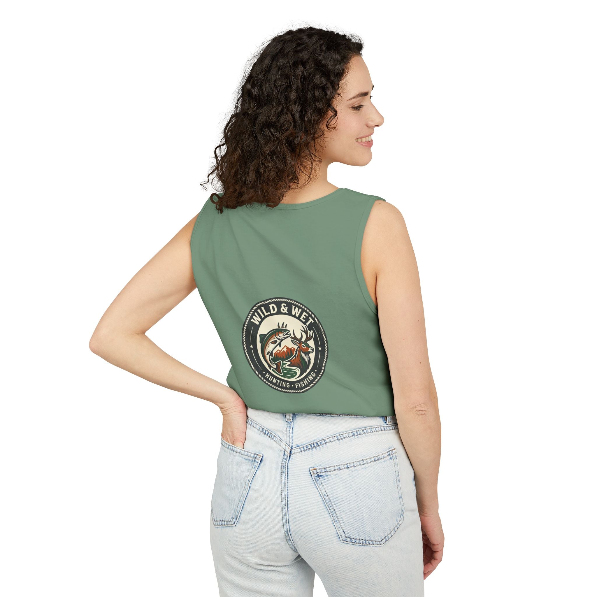 Wild & Wet Fishing Tank Top — Vintage Fish Crest Sleeveless Tee