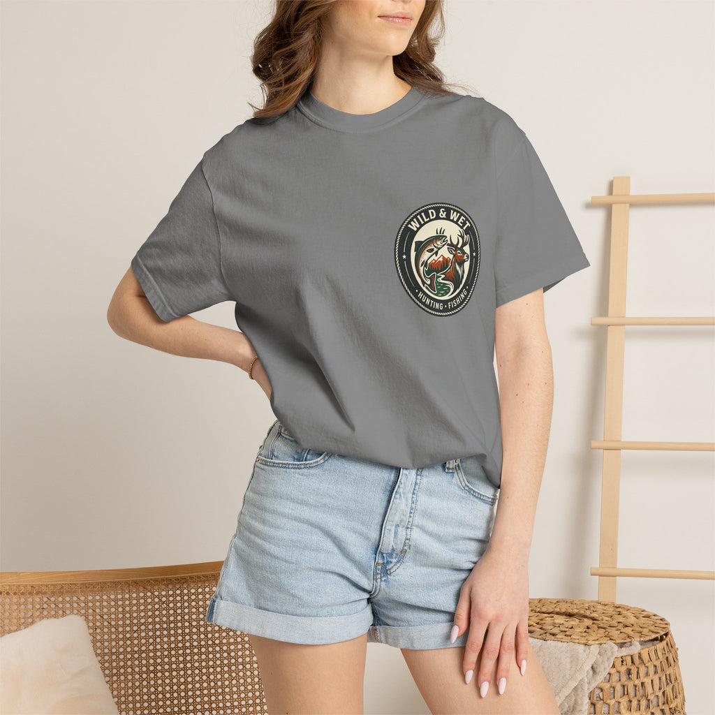 Hunting & Fishing Logo T-Shirt — "Wild & Wet" Outdoor Graphic Tee