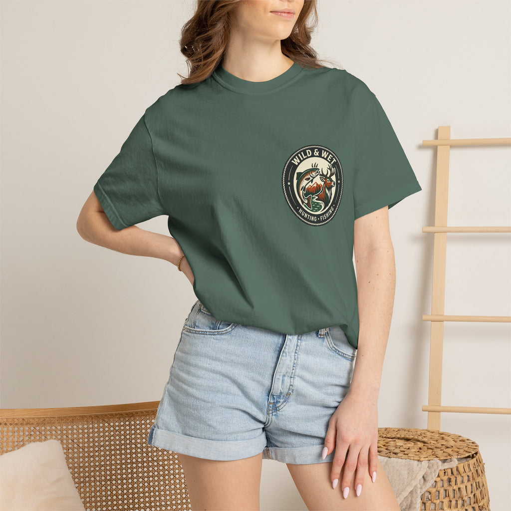 Hunting & Fishing Logo T-Shirt — "Wild & Wet" Outdoor Graphic Tee