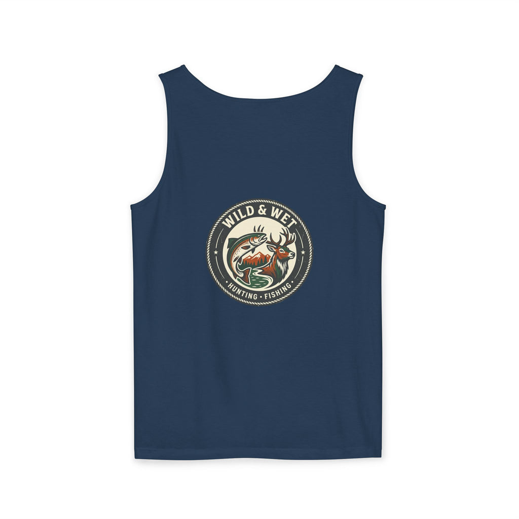 Wild & Wet Fishing Tank Top — Vintage Fish Crest Sleeveless Tee