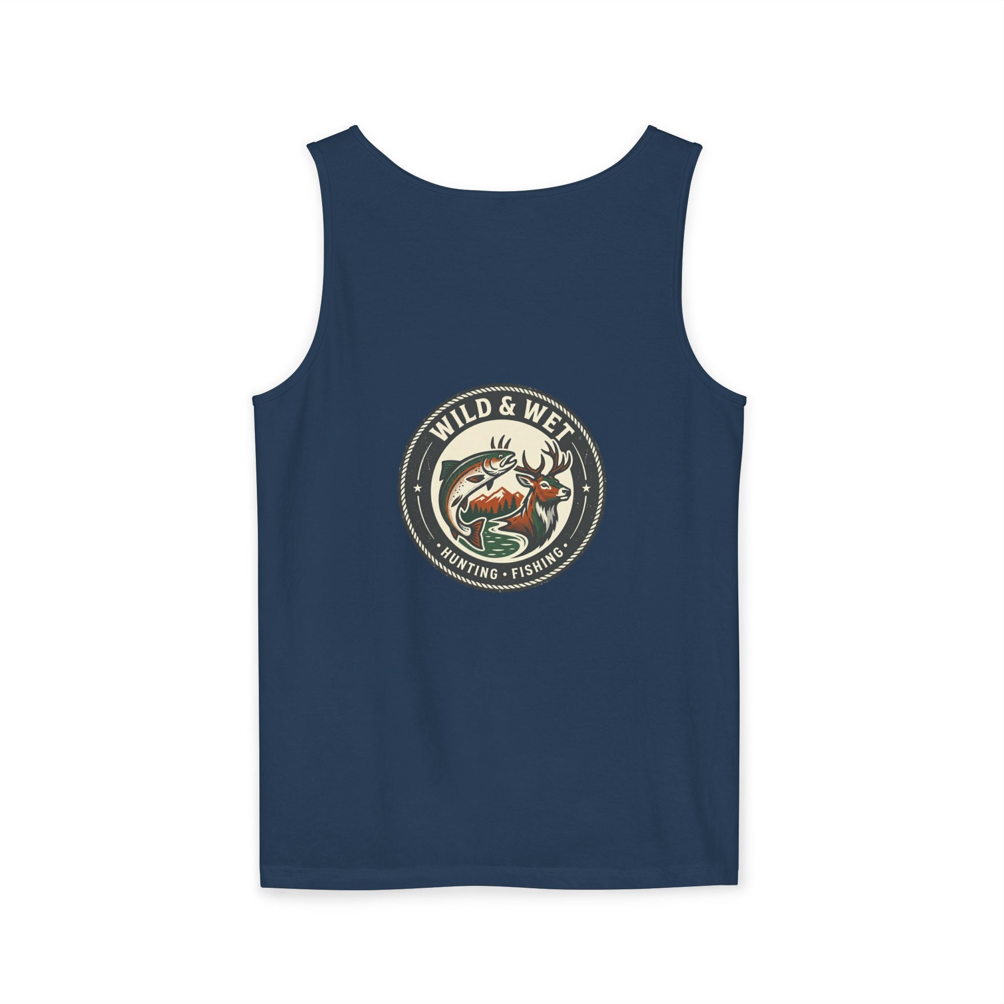 Wild & Wet Fishing Tank Top — Vintage Fish Crest Sleeveless Tee