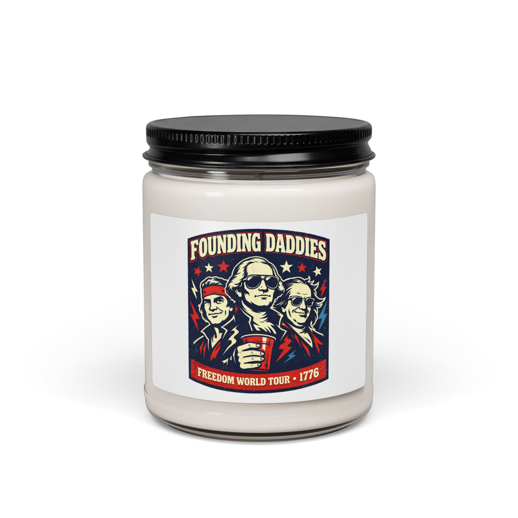 Founding Daddies Candle, Scented Soy Jar | Patriotic Humor, Distressed Americana