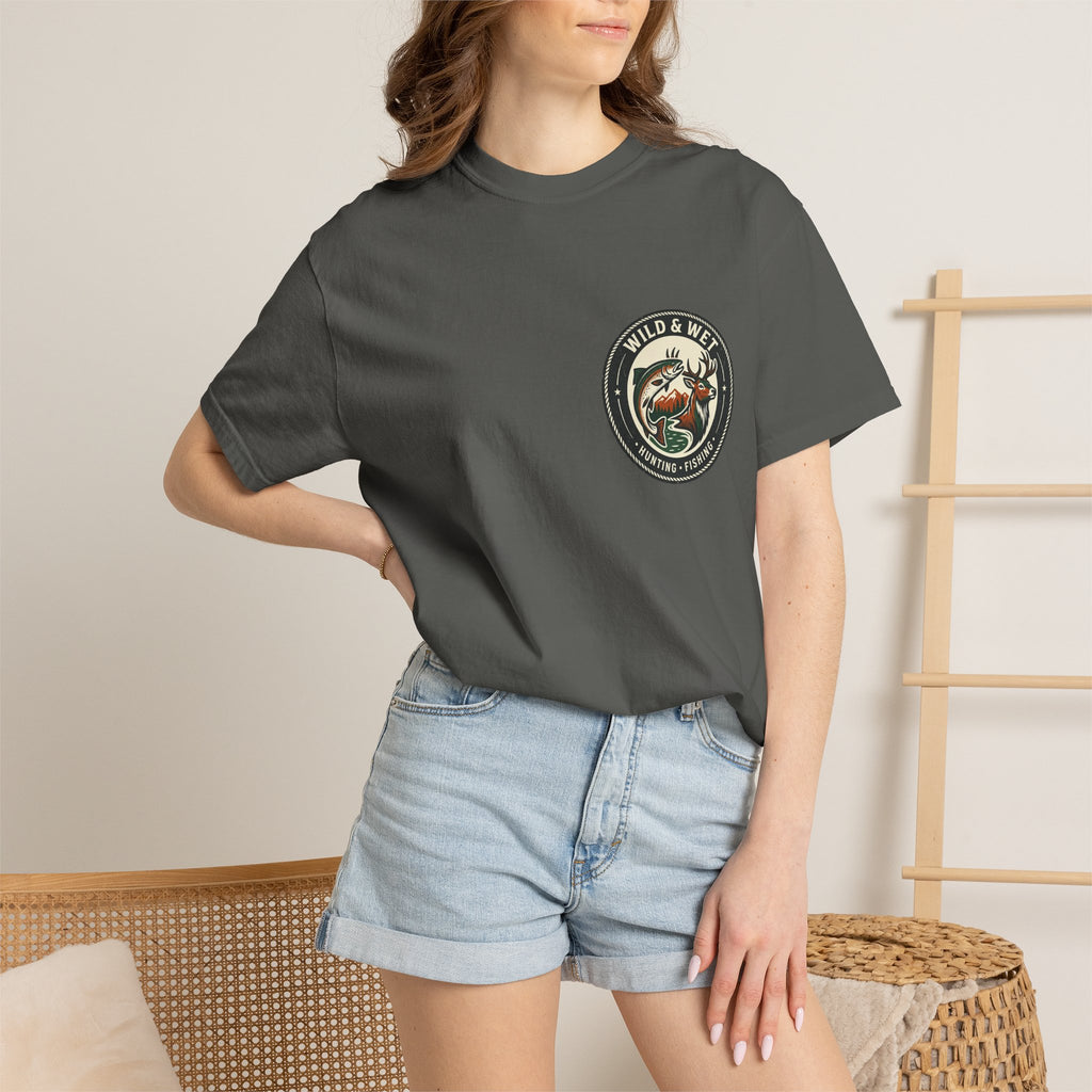 Hunting & Fishing Logo T-Shirt — "Wild & Wet" Outdoor Graphic Tee