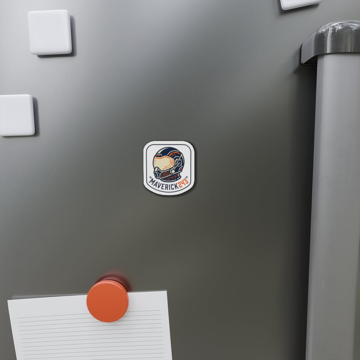 Maverick243 Astronaut Helmet Die-Cut Magnet — Space Pilot Sticker for Fridge, Locker & Laptop