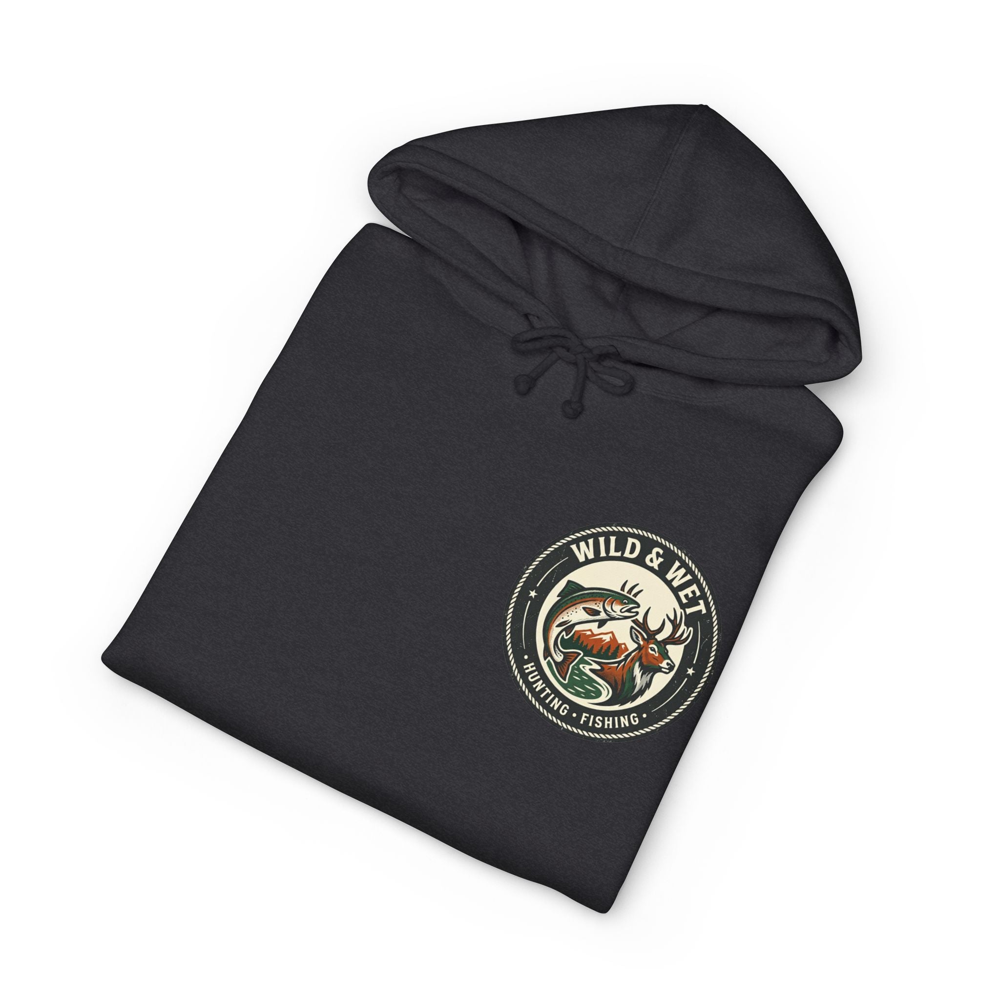 Fishing Club Hoodie – 'Wild & Free' Bass Patch Hooded Sweatshirt