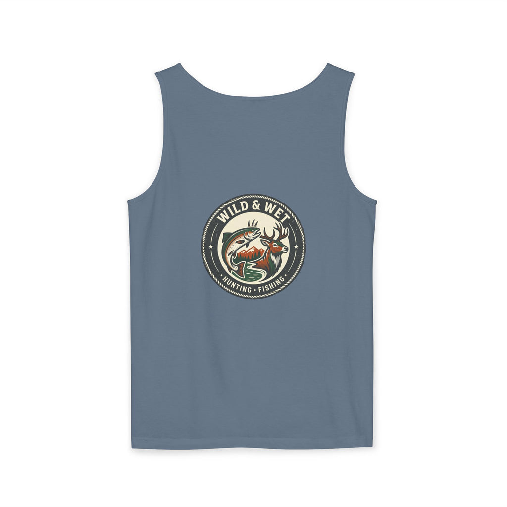 Wild & Wet Fishing Tank Top — Vintage Fish Crest Sleeveless Tee