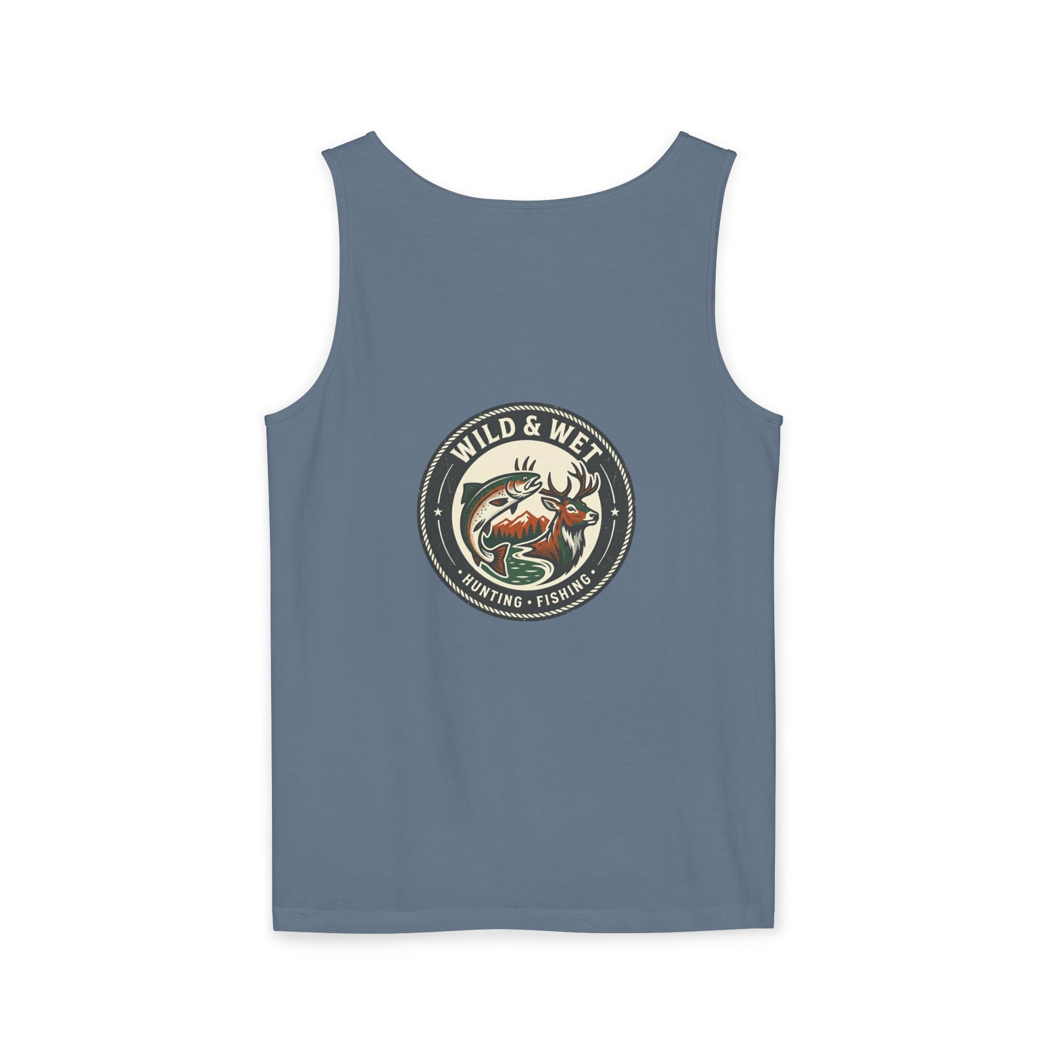 Wild & Wet Fishing Tank Top — Vintage Fish Crest Sleeveless Tee