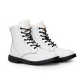 Faux Fur Lined Leather Ankle Boots — Women's Winter Lace-Up