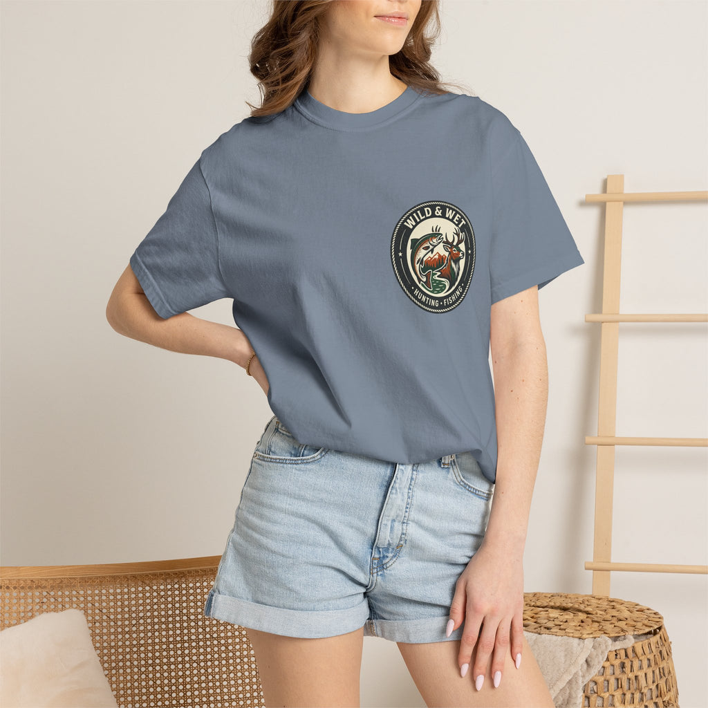 Hunting & Fishing Logo T-Shirt — "Wild & Wet" Outdoor Graphic Tee
