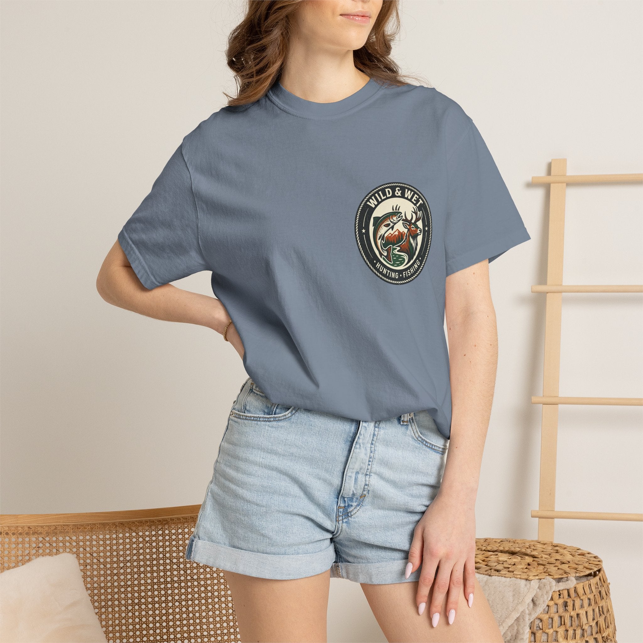Hunting & Fishing Logo T-Shirt — "Wild & Wet" Outdoor Graphic Tee