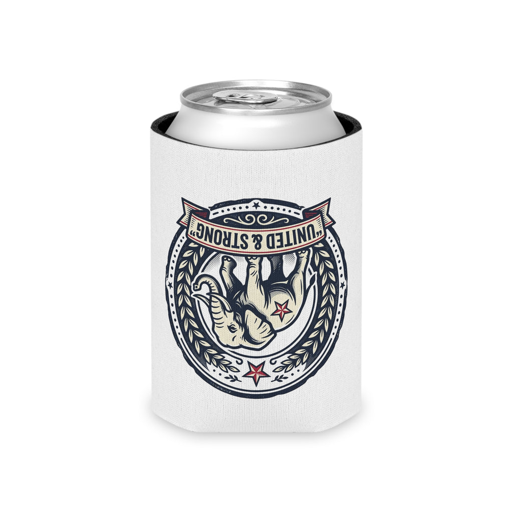 Can Cooler — United & Strong Elephant Emblem Neoprene Can Koozie