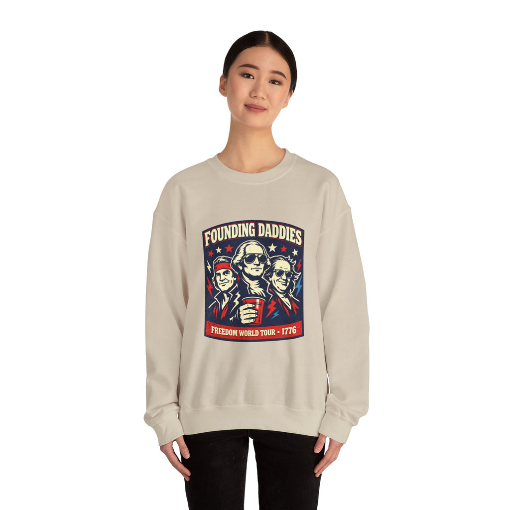 Founding Daddies Freedom Tour Sweatshirt | patriotic humor, distressed Americana