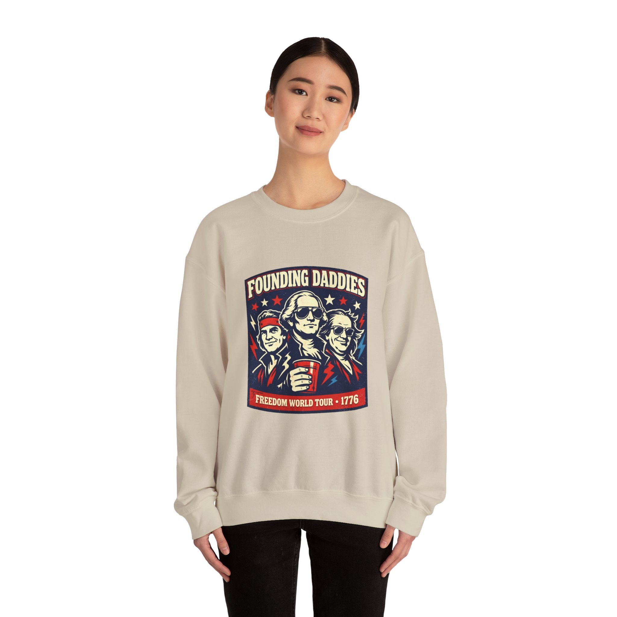Founding Daddies Freedom Tour Sweatshirt | patriotic humor, distressed Americana