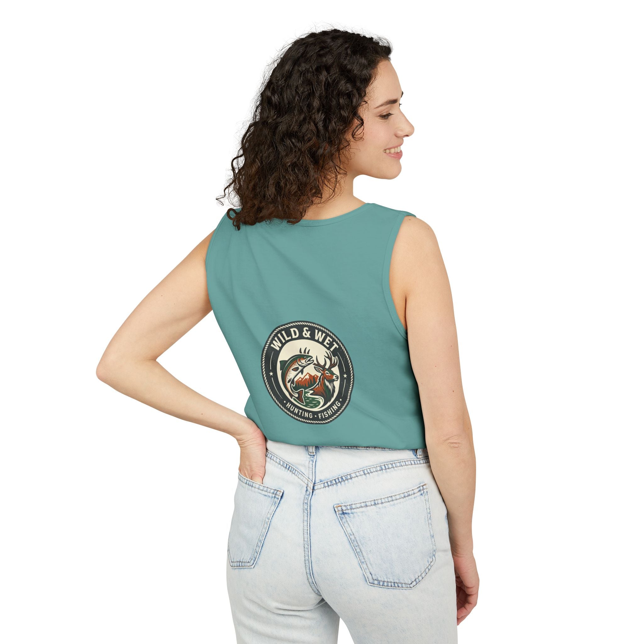 Wild & Wet Fishing Tank Top — Vintage Fish Crest Sleeveless Tee