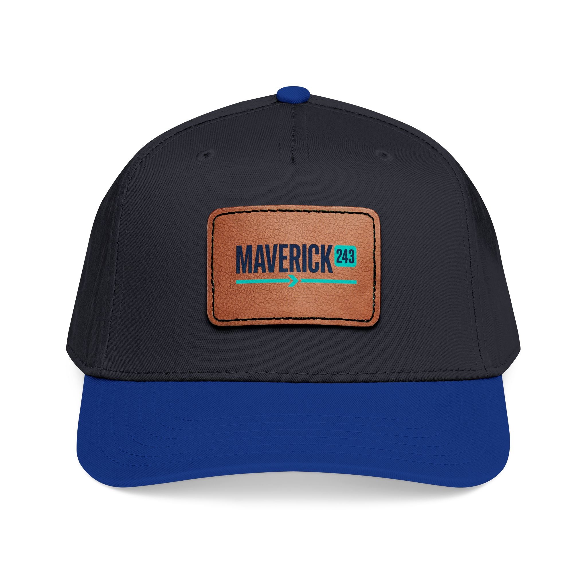 Mid Profile Baseball Cap with Leather Patch (Rectangle)