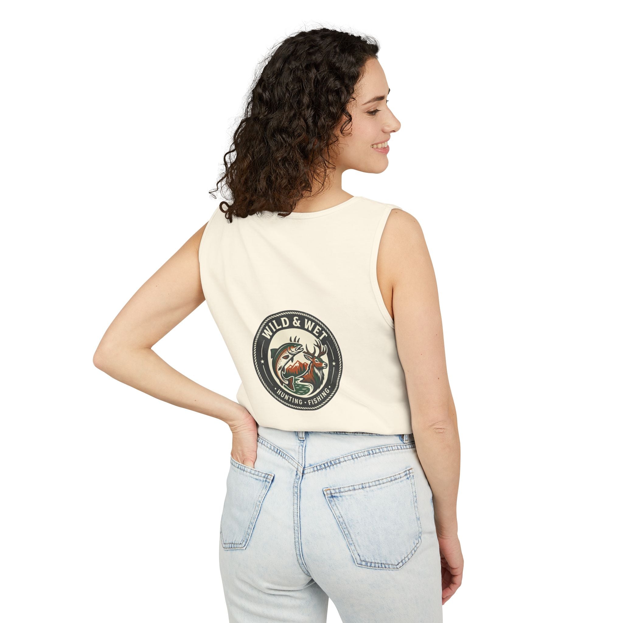 Wild & Wet Fishing Tank Top — Vintage Fish Crest Sleeveless Tee
