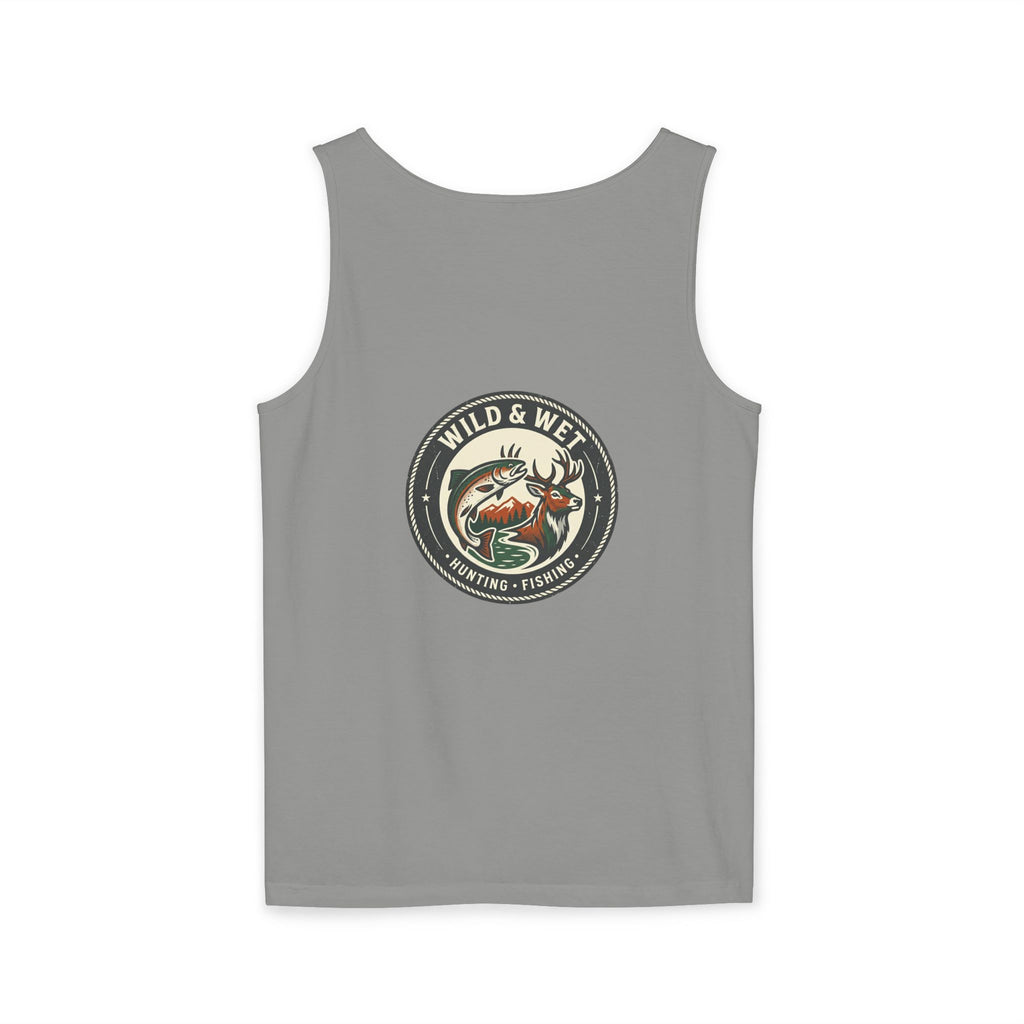 Wild & Wet Fishing Tank Top — Vintage Fish Crest Sleeveless Tee
