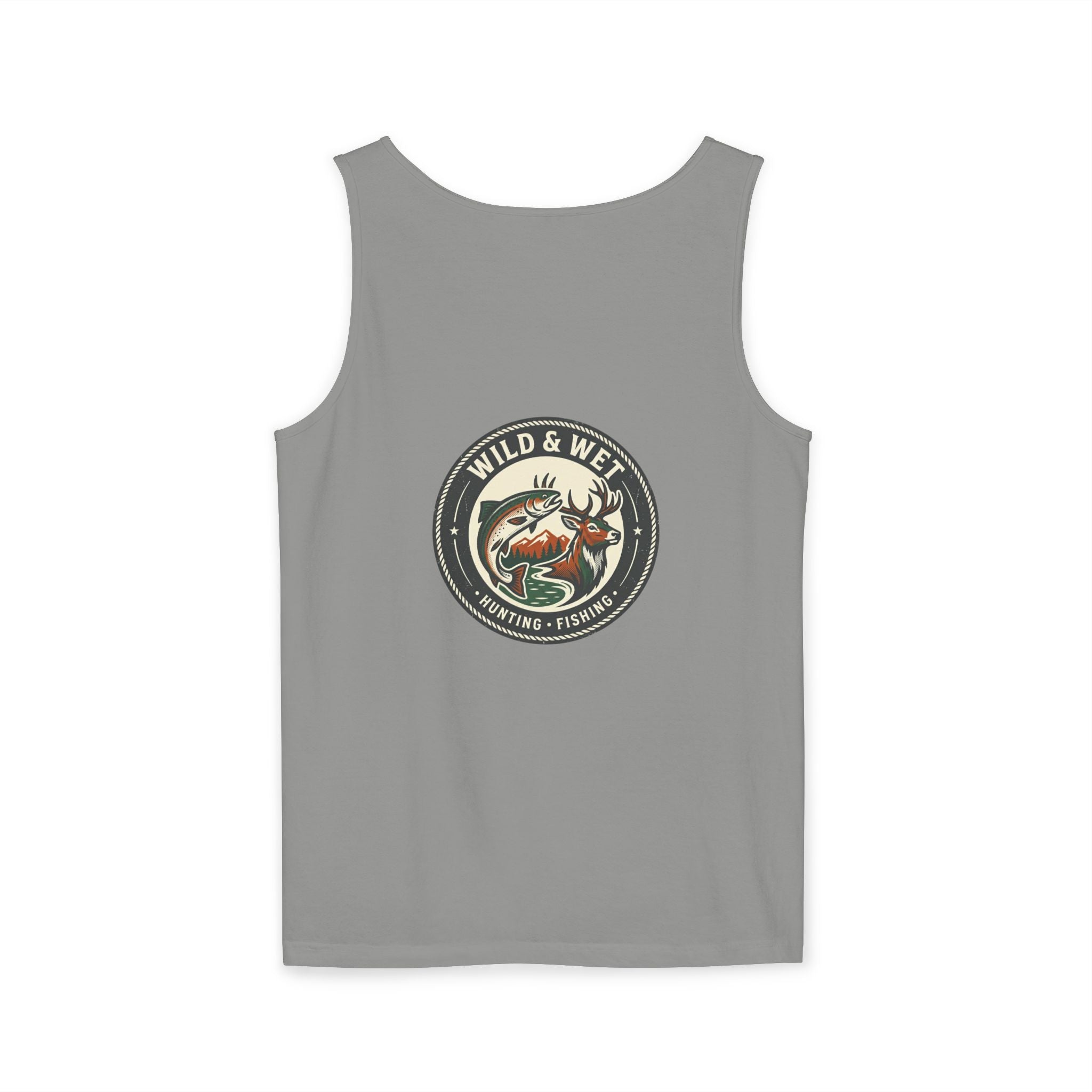 Wild & Wet Fishing Tank Top — Vintage Fish Crest Sleeveless Tee