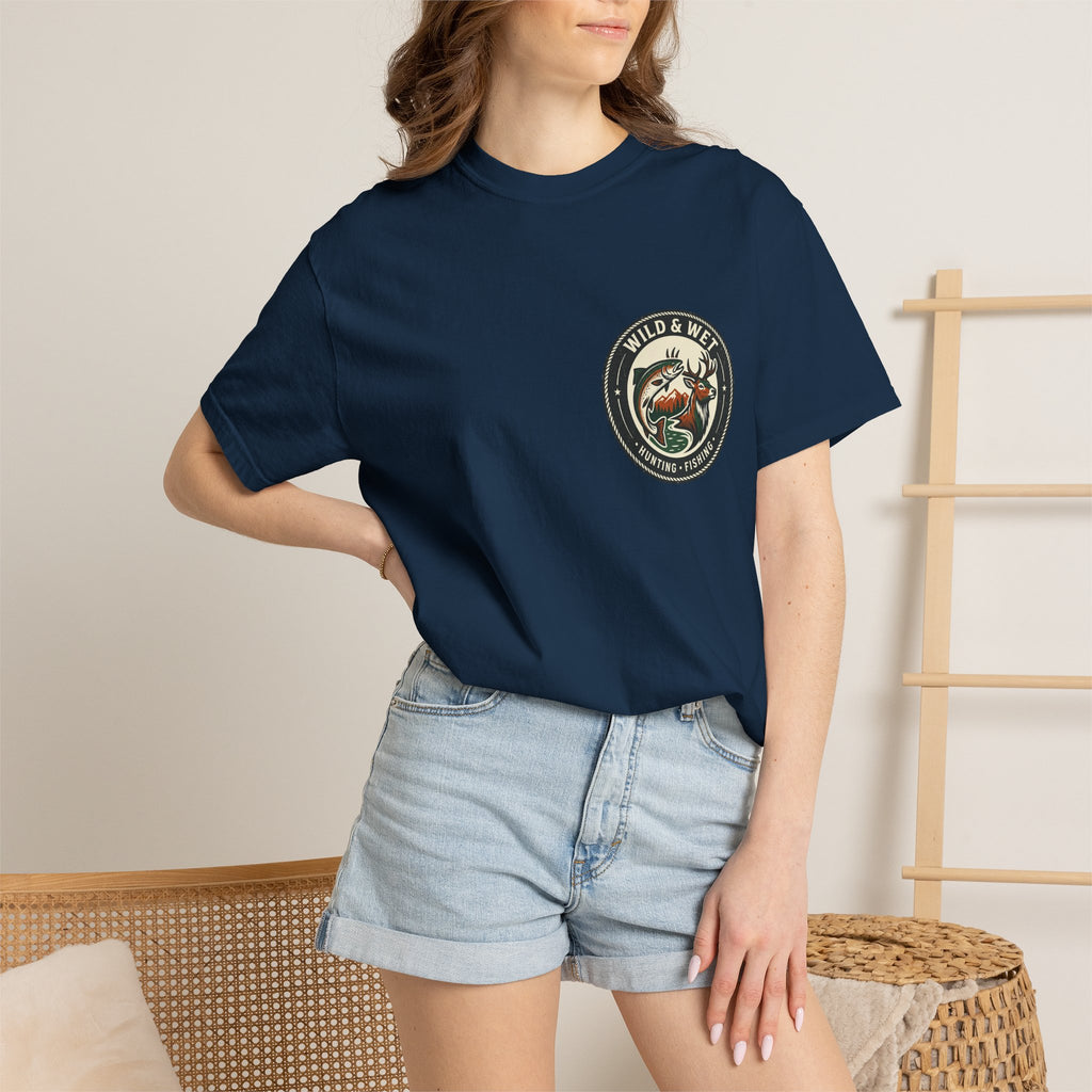 Hunting & Fishing Logo T-Shirt — "Wild & Wet" Outdoor Graphic Tee