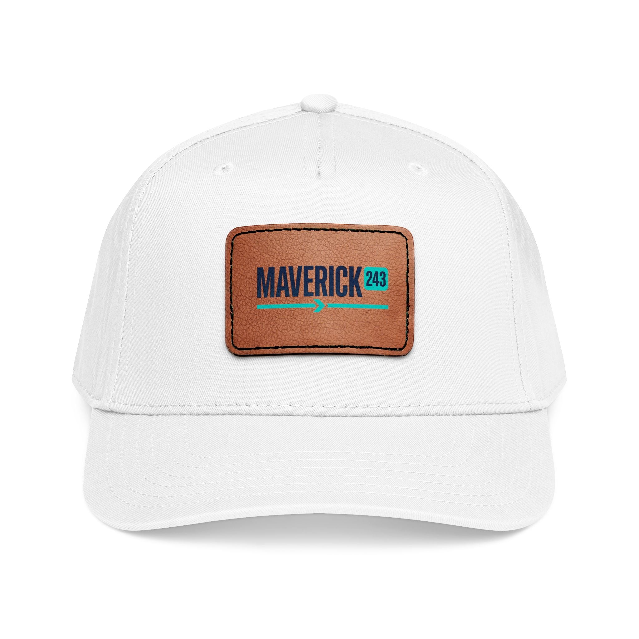 Mid Profile Baseball Cap with Leather Patch (Rectangle)