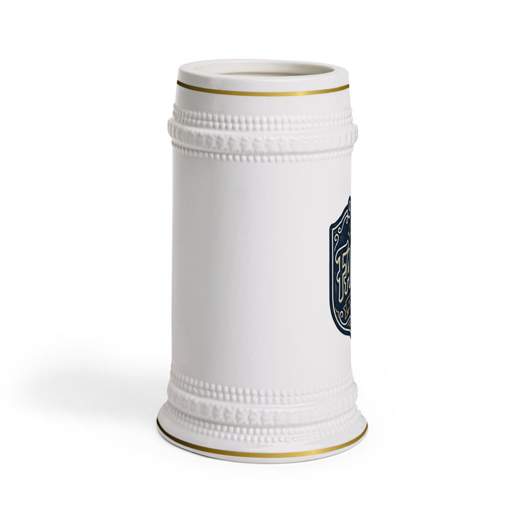 Ceramic Beer Stein Mug – Classic White German-Style Beer Tankard