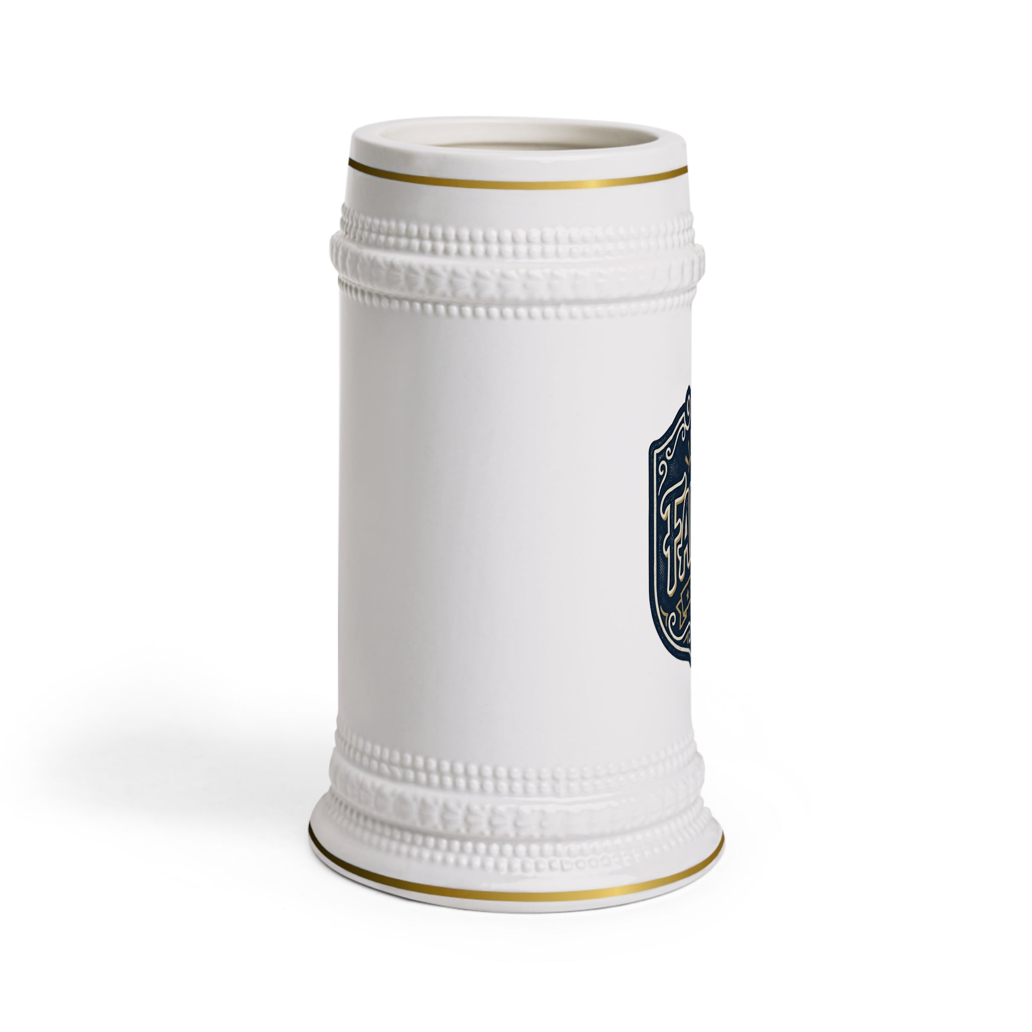 Ceramic Beer Stein Mug – Classic White German-Style Beer Tankard