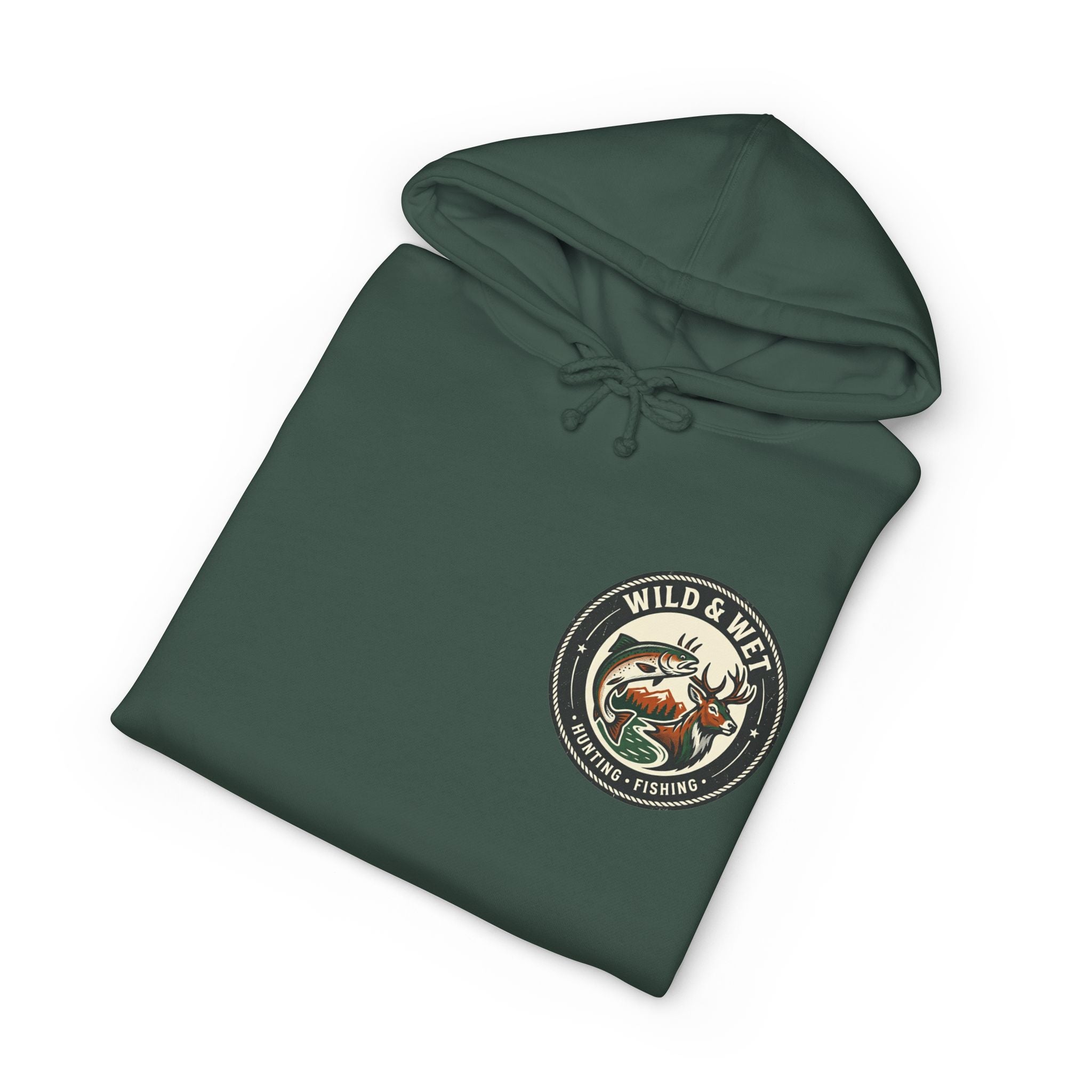Fishing Club Hoodie – 'Wild & Free' Bass Patch Hooded Sweatshirt