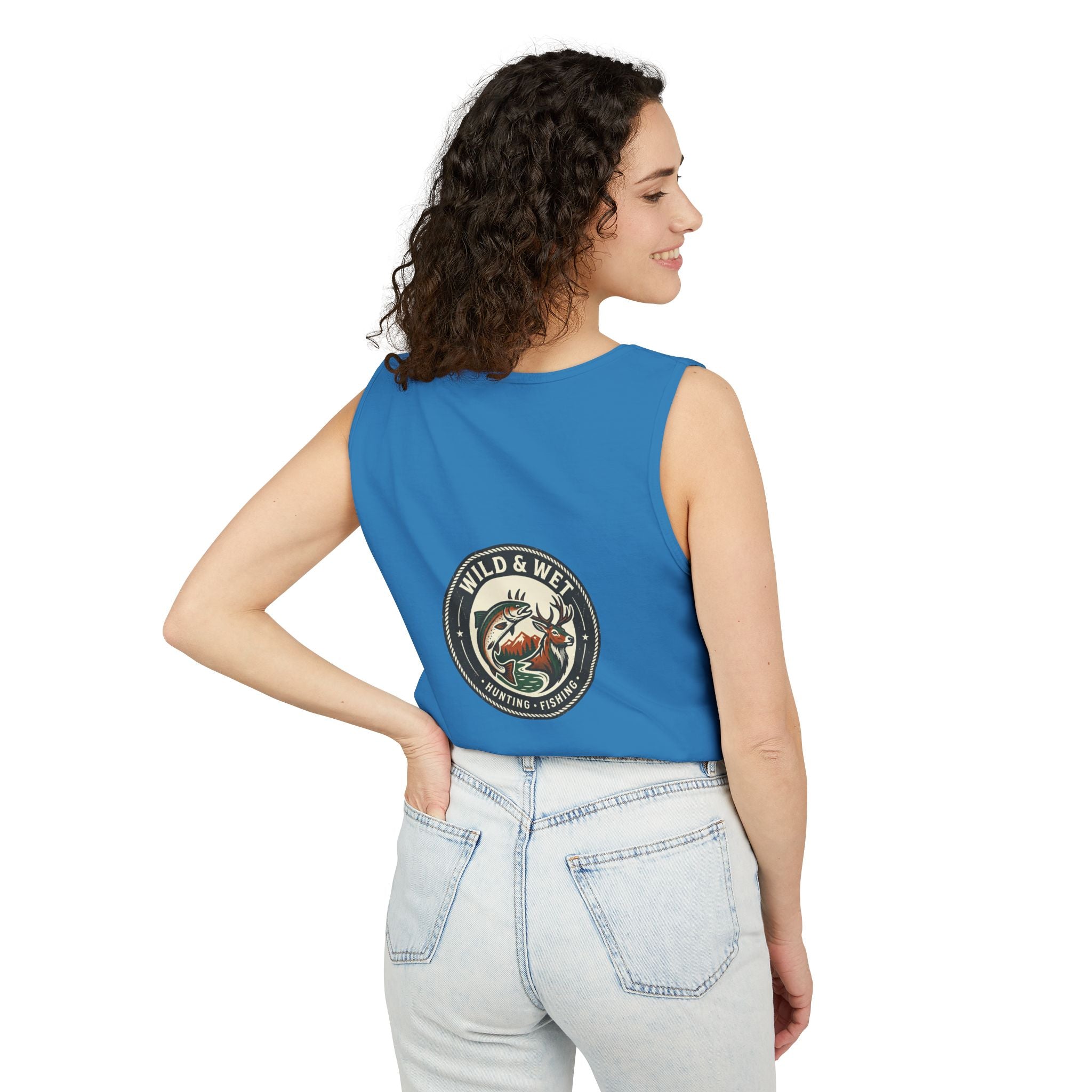 Wild & Wet Fishing Tank Top — Vintage Fish Crest Sleeveless Tee