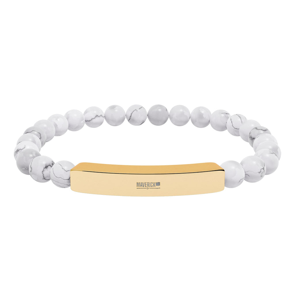 Engravable Natural Stone Bar Bracelet