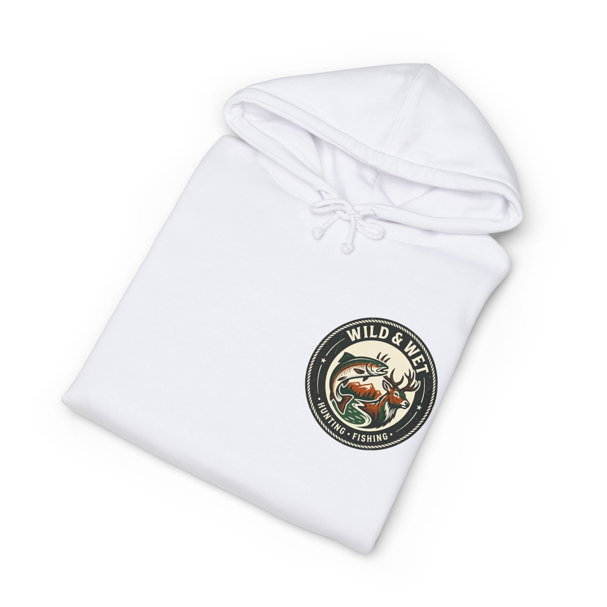 Fishing Club Hoodie – 'Wild & Free' Bass Patch Hooded Sweatshirt
