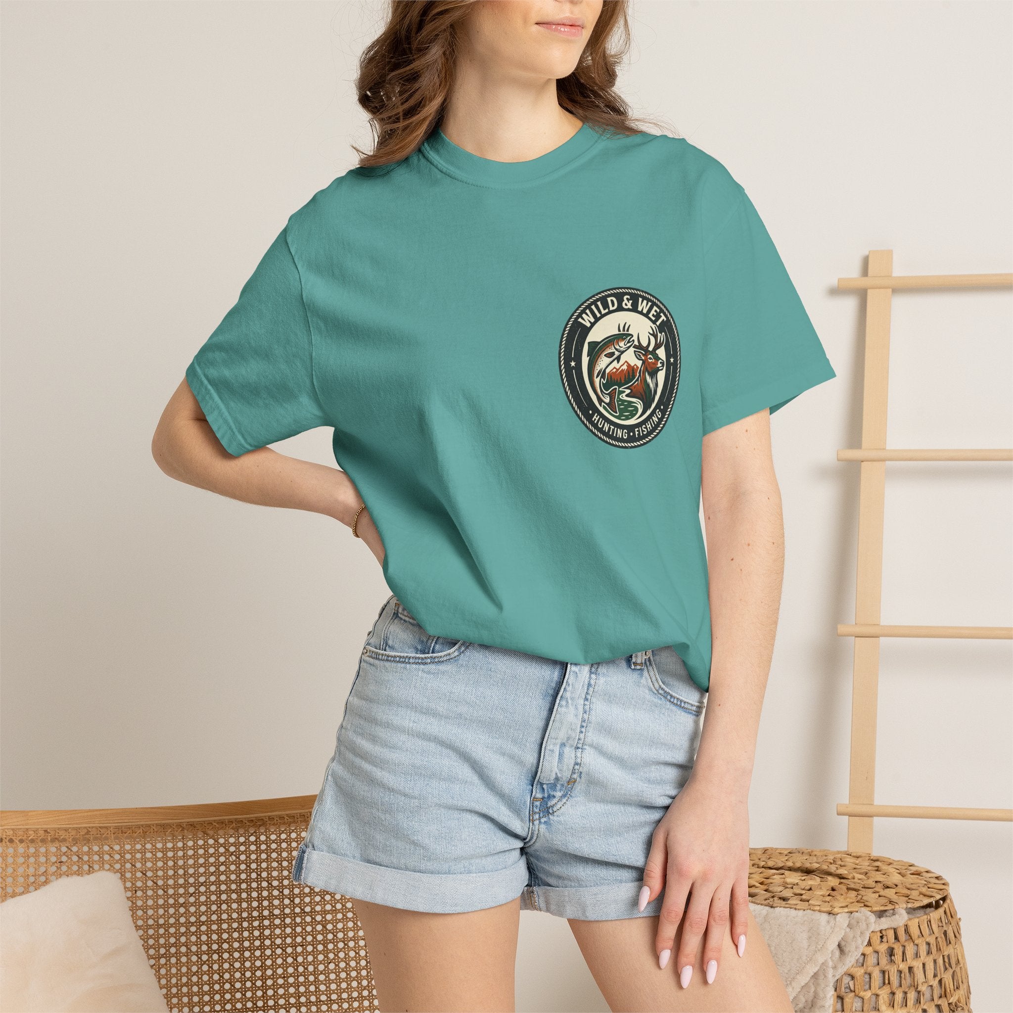 Hunting & Fishing Logo T-Shirt — "Wild & Wet" Outdoor Graphic Tee