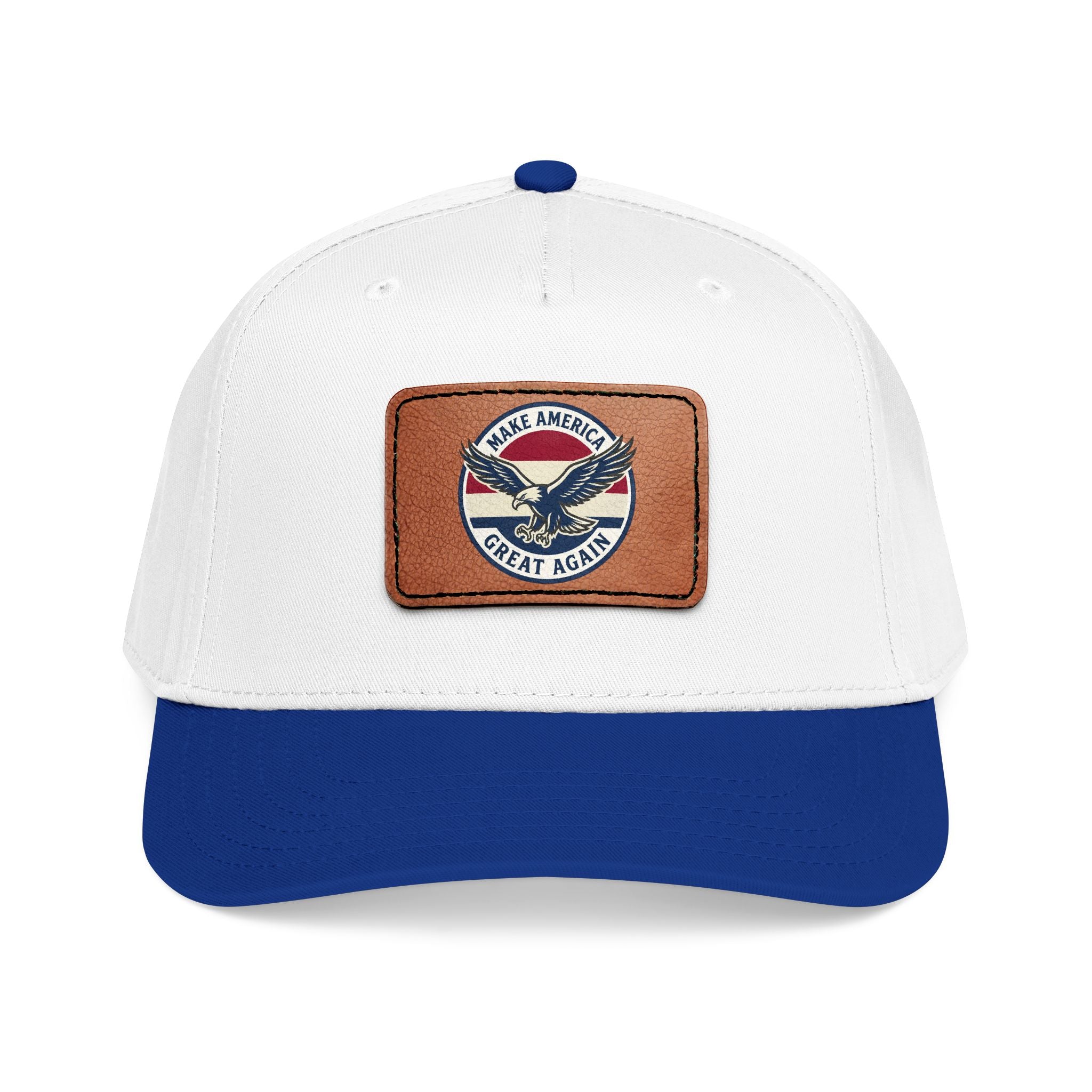 Mid Profile Baseball Cap with Leather Patch (Rectangle)