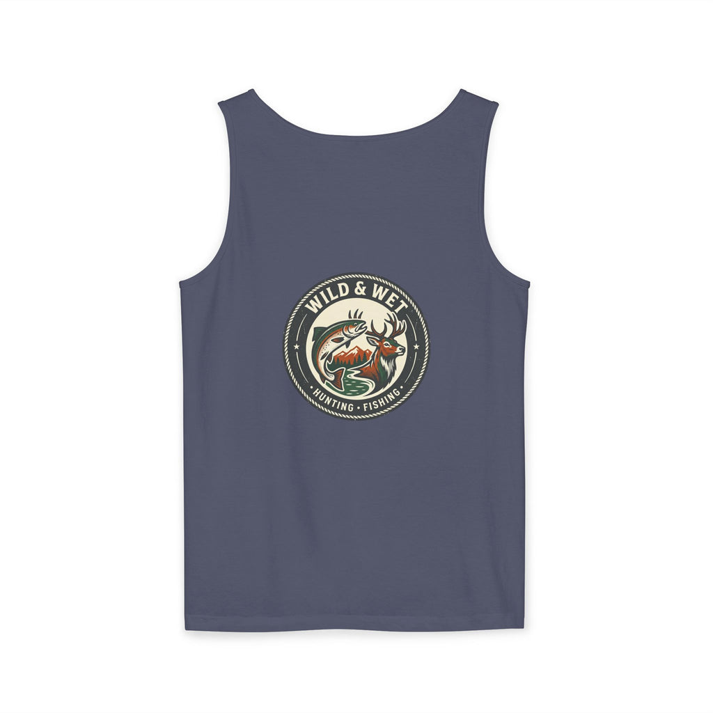 Wild & Wet Fishing Tank Top — Vintage Fish Crest Sleeveless Tee