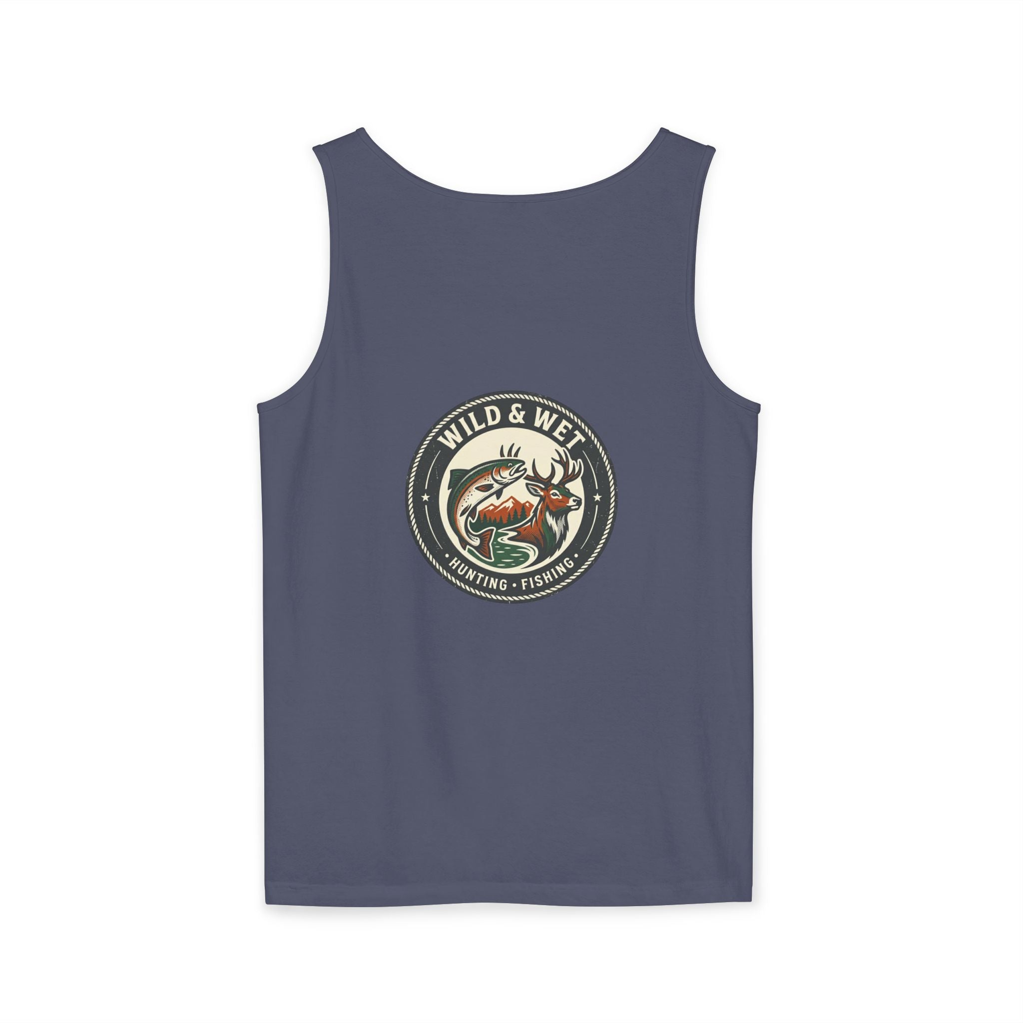 Wild & Wet Fishing Tank Top — Vintage Fish Crest Sleeveless Tee