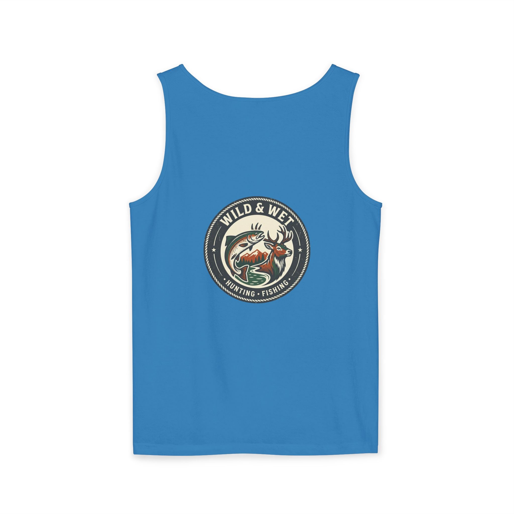 Wild & Wet Fishing Tank Top — Vintage Fish Crest Sleeveless Tee