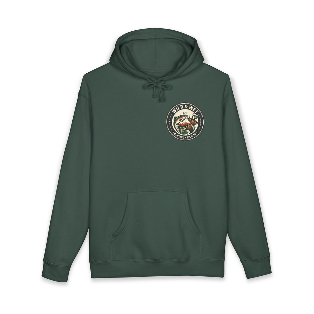 Fishing Club Hoodie – 'Wild & Free' Bass Patch Hooded Sweatshirt