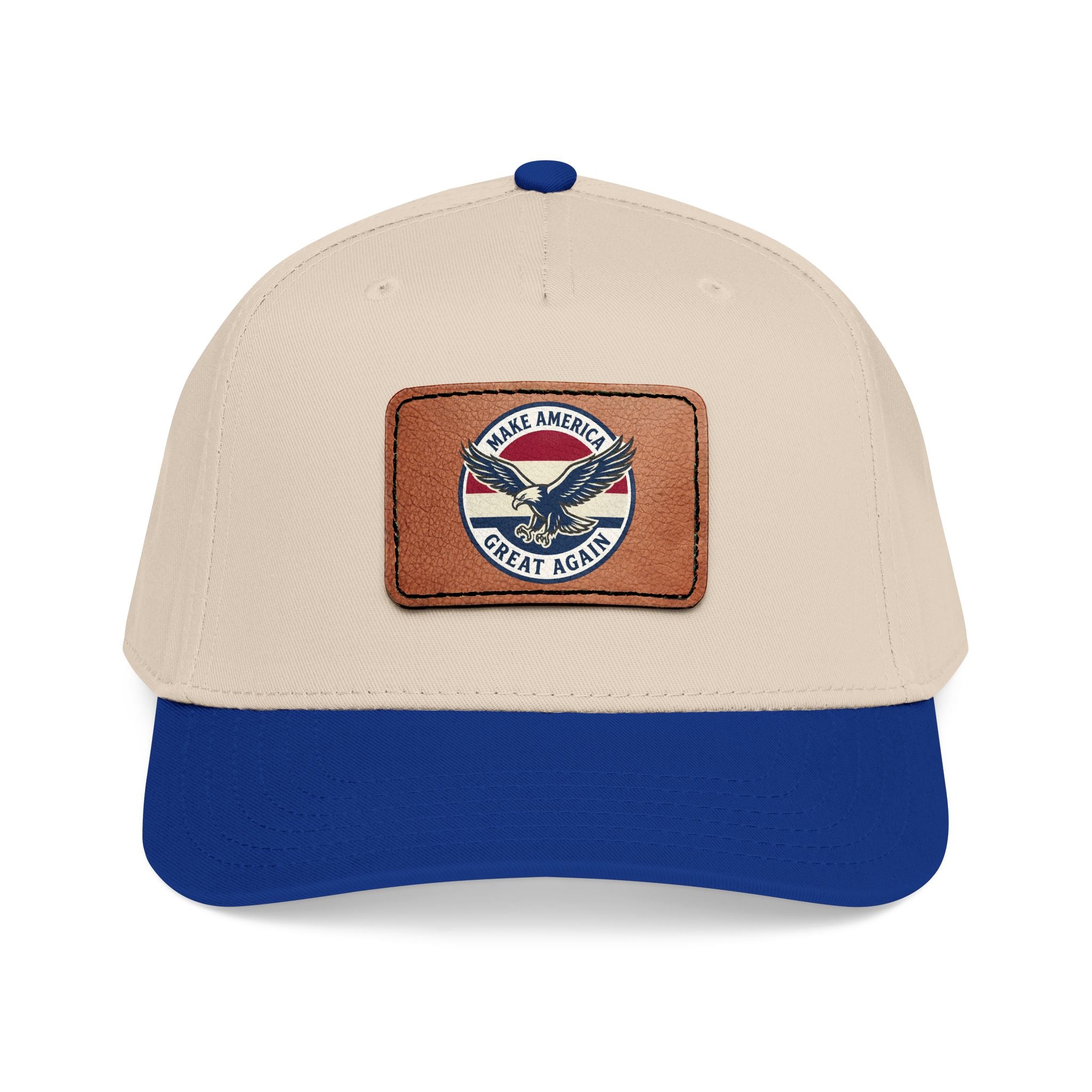 Mid Profile Baseball Cap with Leather Patch (Rectangle)