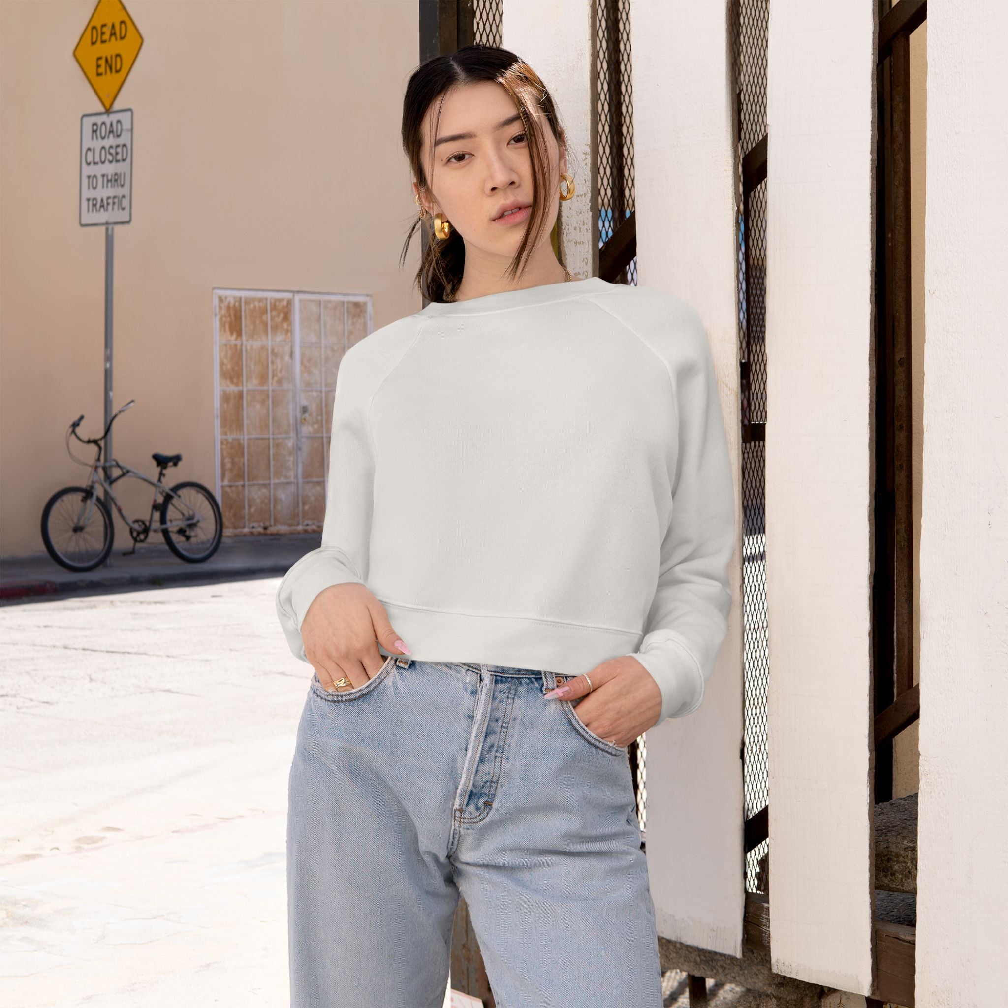 Cropped Pullover — Cozy Women's Fleece Sweatshirt