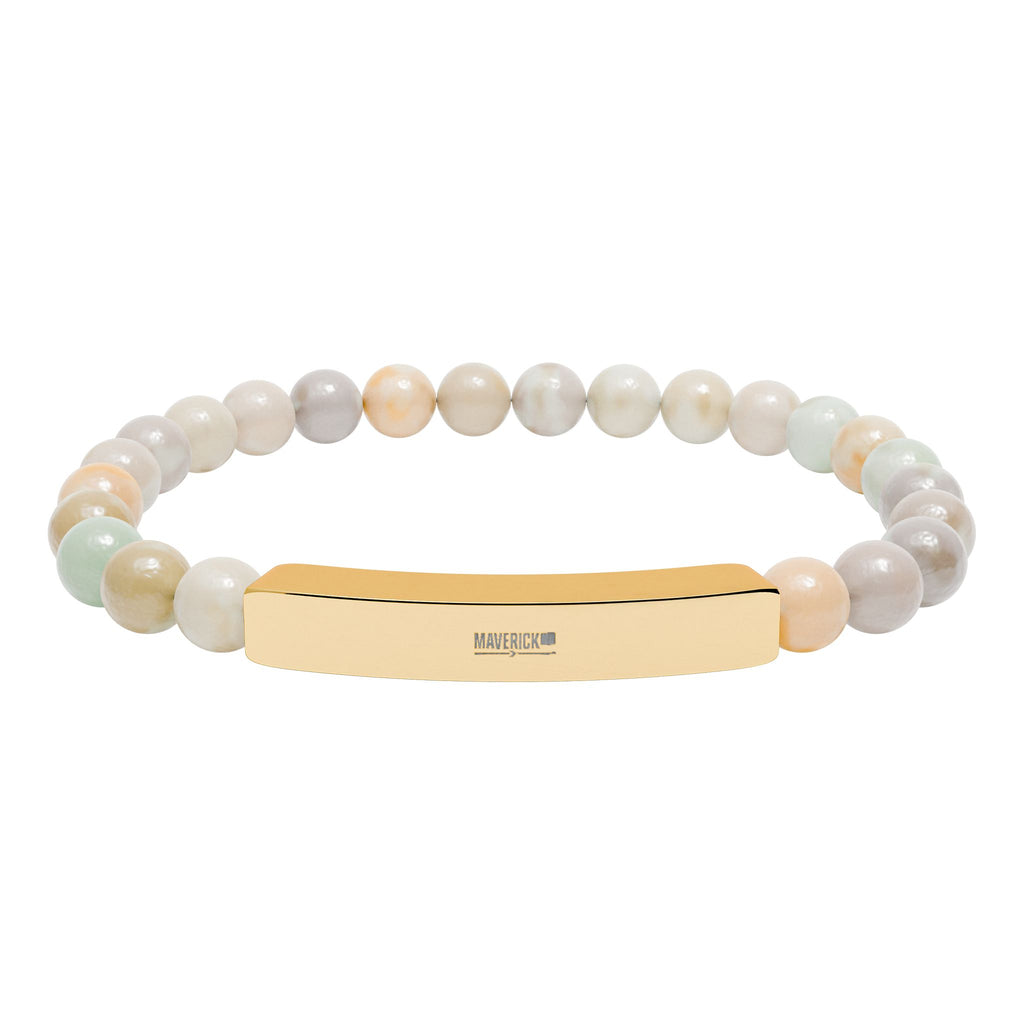 Engravable Natural Stone Bar Bracelet