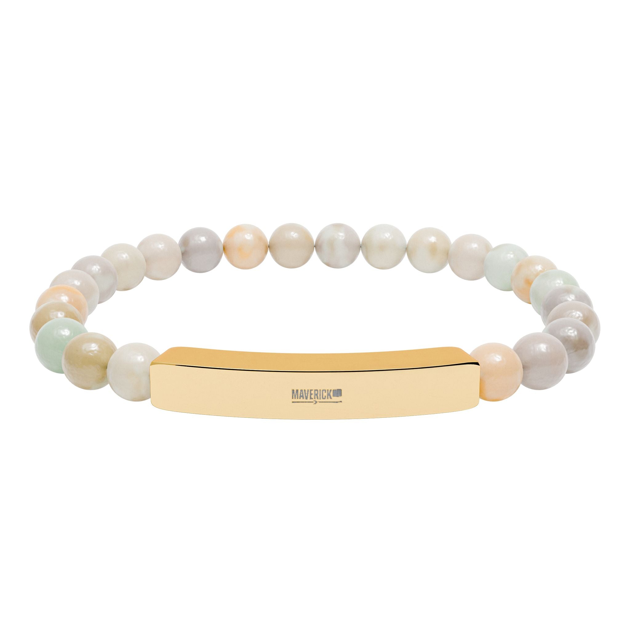 Engravable Natural Stone Bar Bracelet