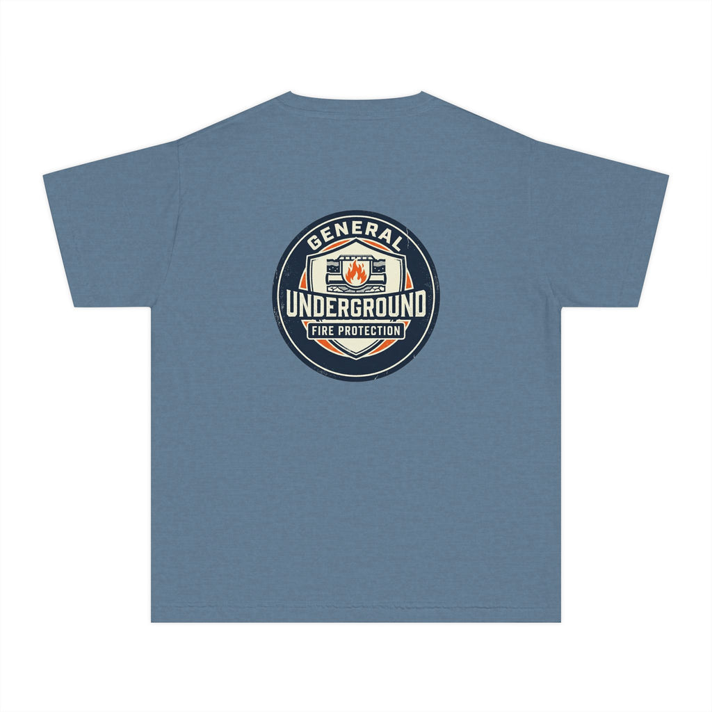 Youth Tee — "General Underground Fire Protection" Retro Badge