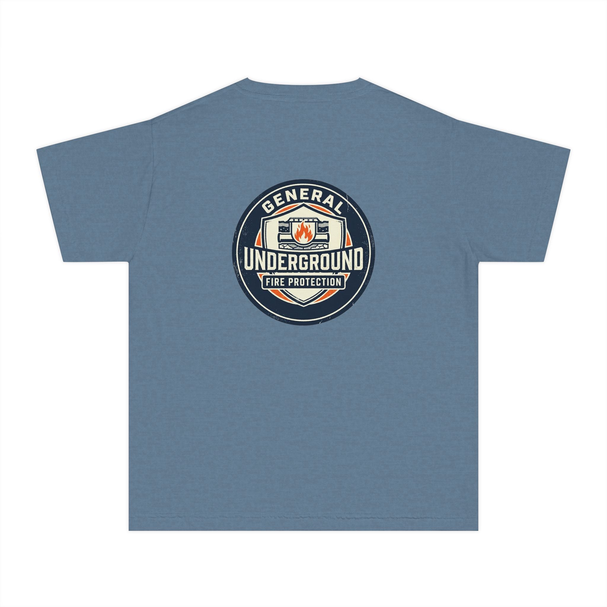 Youth Tee — "General Underground Fire Protection" Retro Badge