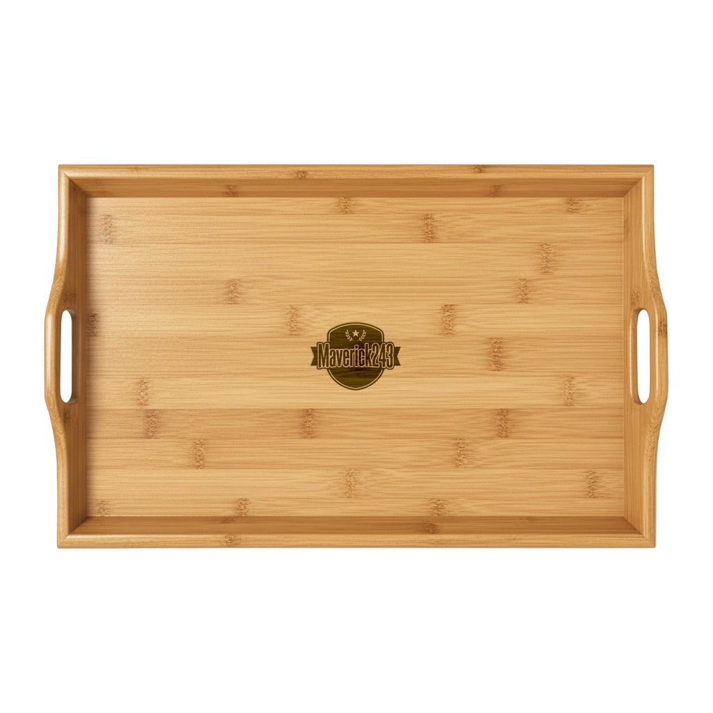 Engraved Bamboo Serving Tray — Personalized Wooden Breakfast & Charcuterie Tray