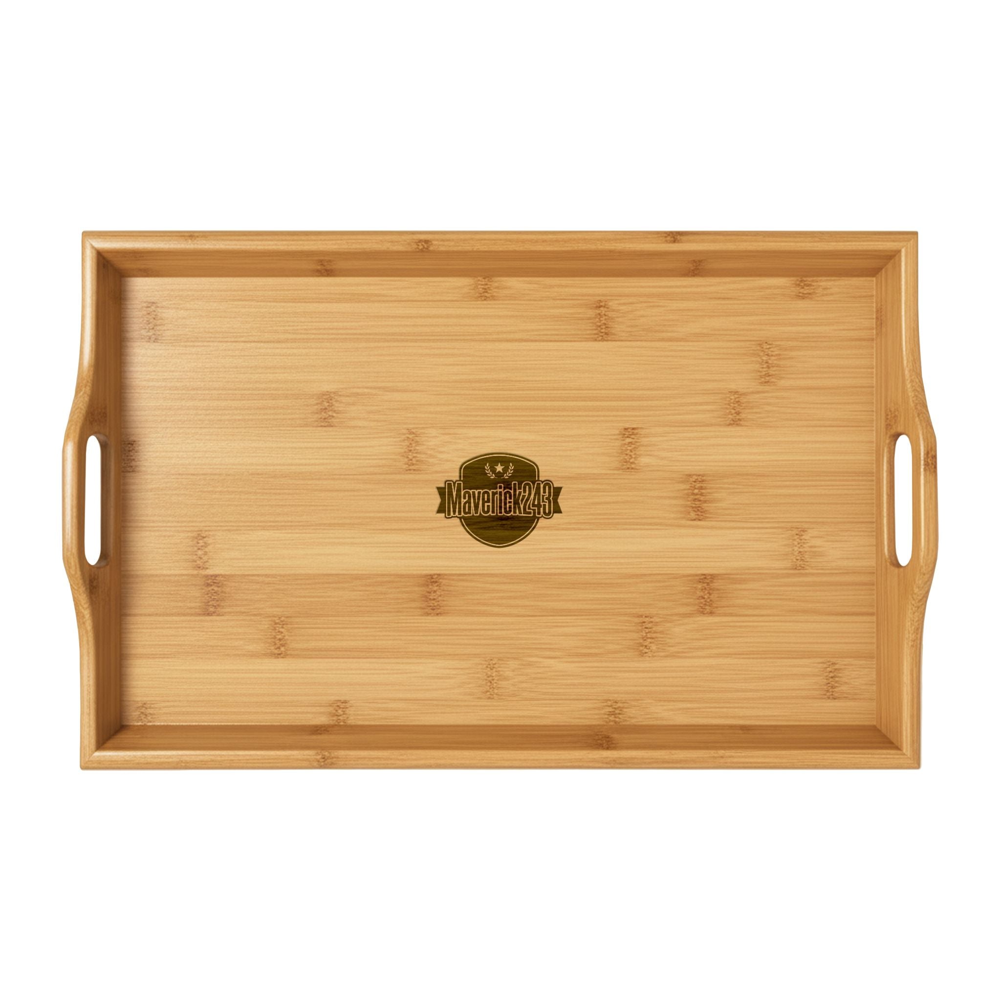 Engraved Bamboo Serving Tray — Personalized Wooden Breakfast & Charcuterie Tray