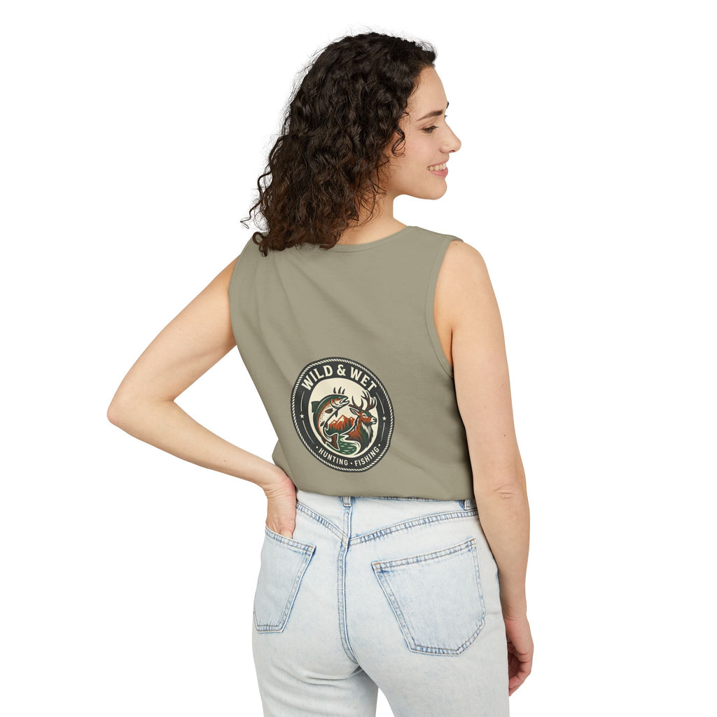 Wild & Wet Fishing Tank Top — Vintage Fish Crest Sleeveless Tee