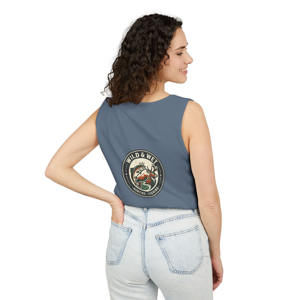 Wild & Wet Fishing Tank Top — Vintage Fish Crest Sleeveless Tee