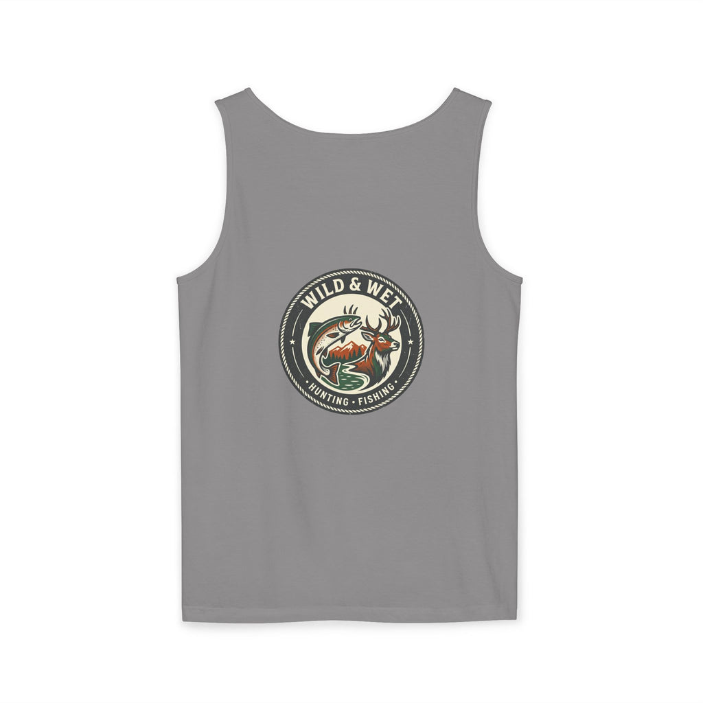 Wild & Wet Fishing Tank Top — Vintage Fish Crest Sleeveless Tee