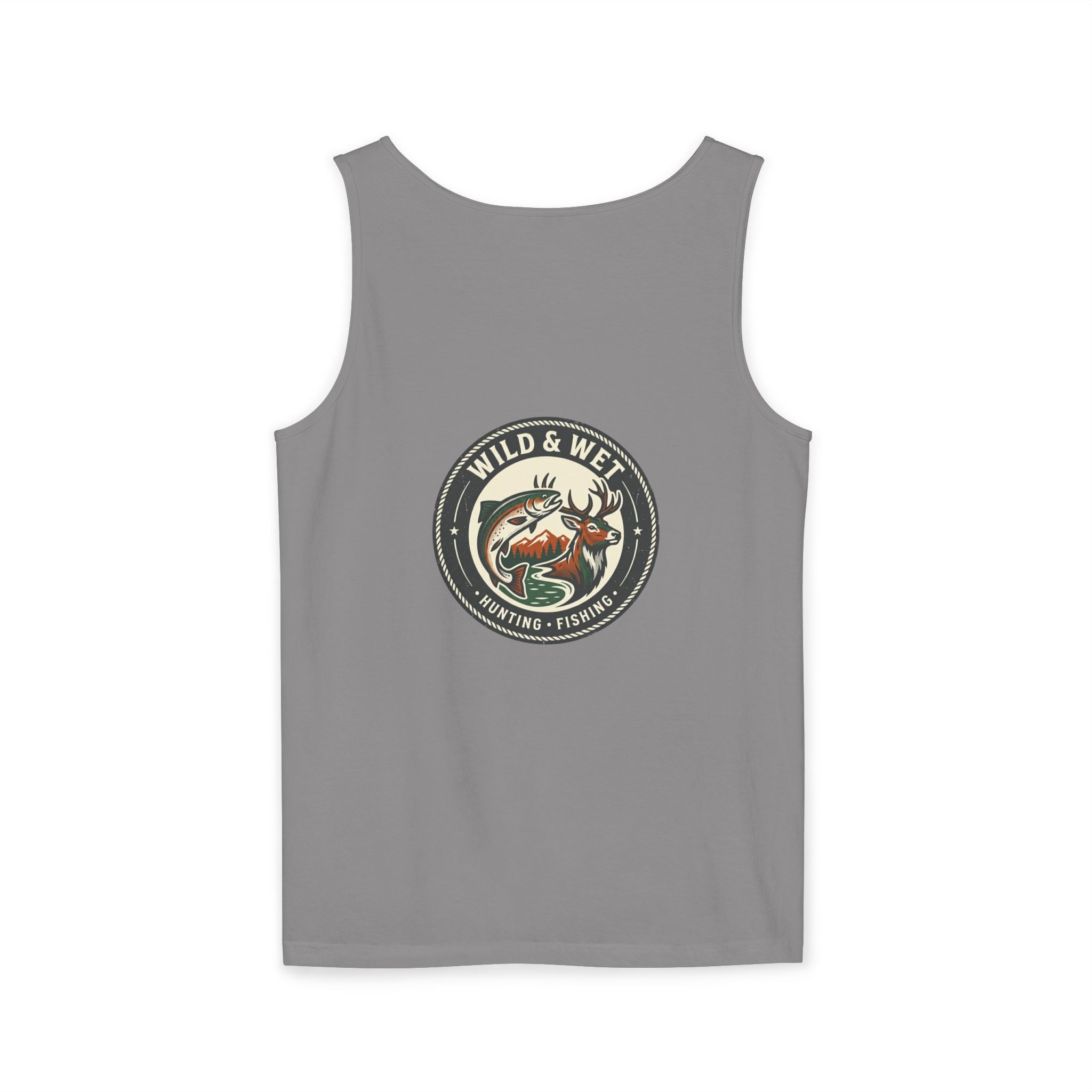 Wild & Wet Fishing Tank Top — Vintage Fish Crest Sleeveless Tee