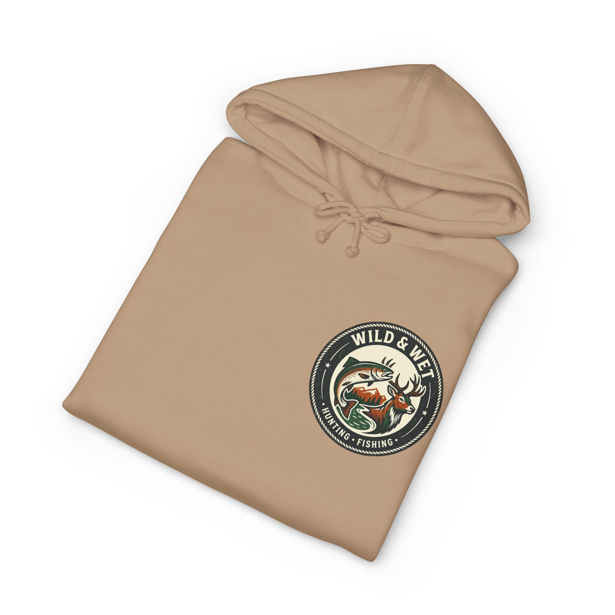 Fishing Club Hoodie – 'Wild & Free' Bass Patch Hooded Sweatshirt